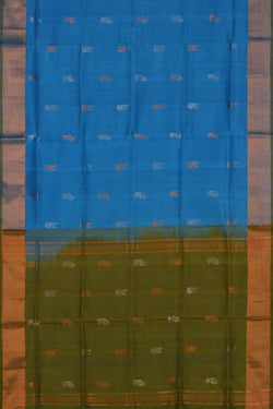 Image of Uppada Silk Smoky Blue Saree