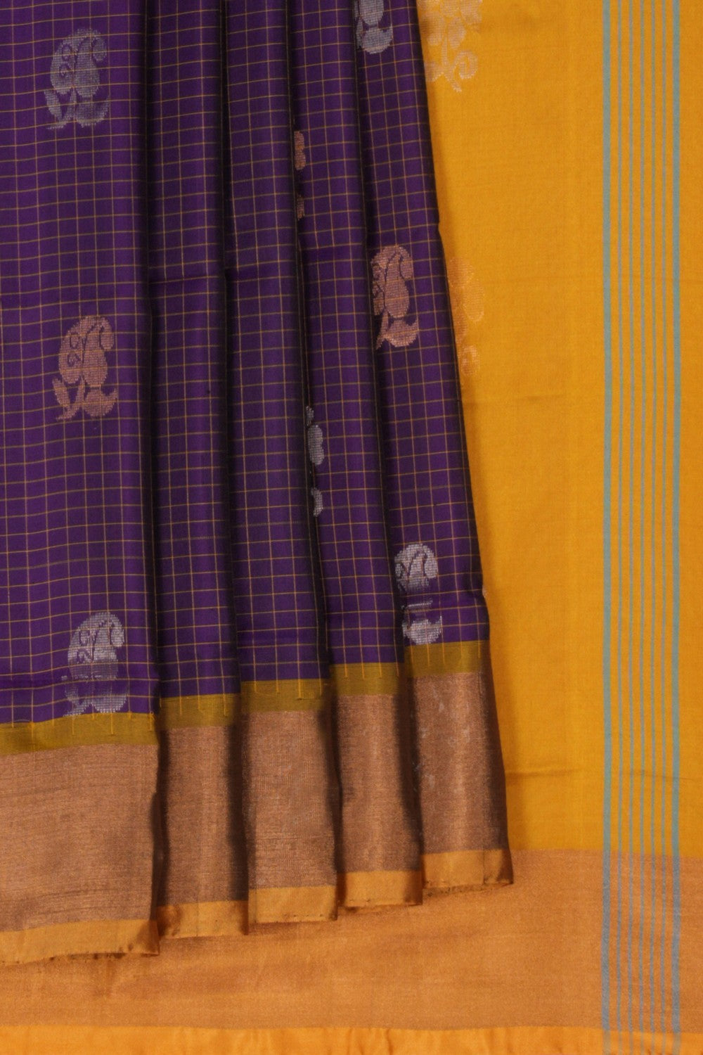 Uppada Silk Kattam Purple Saree