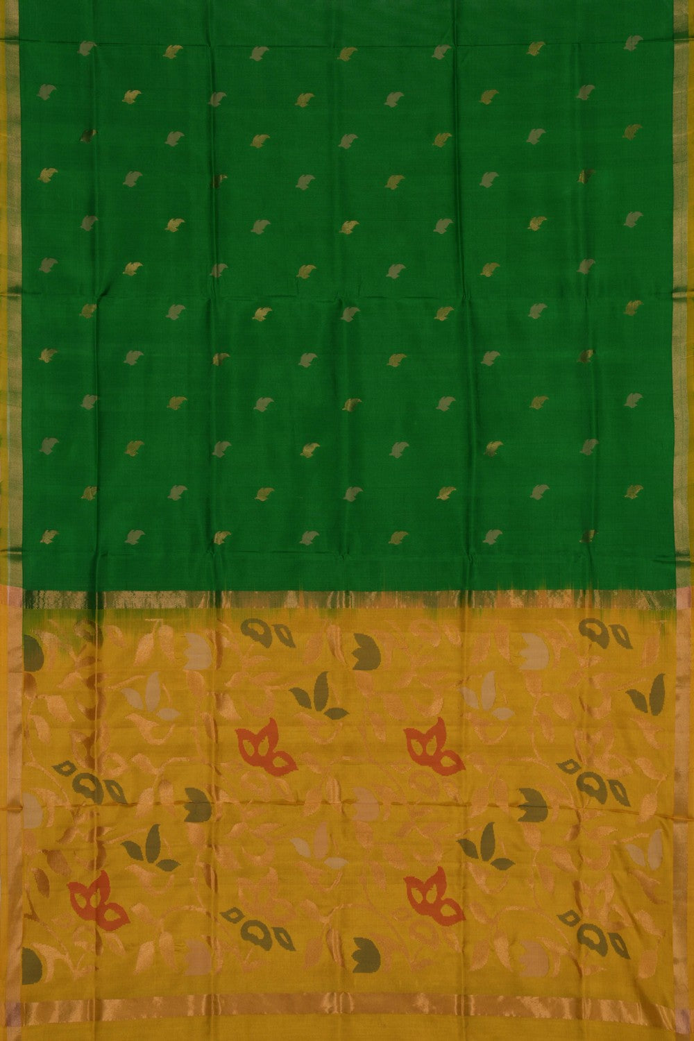 Image of Uppada Green Silk Saree