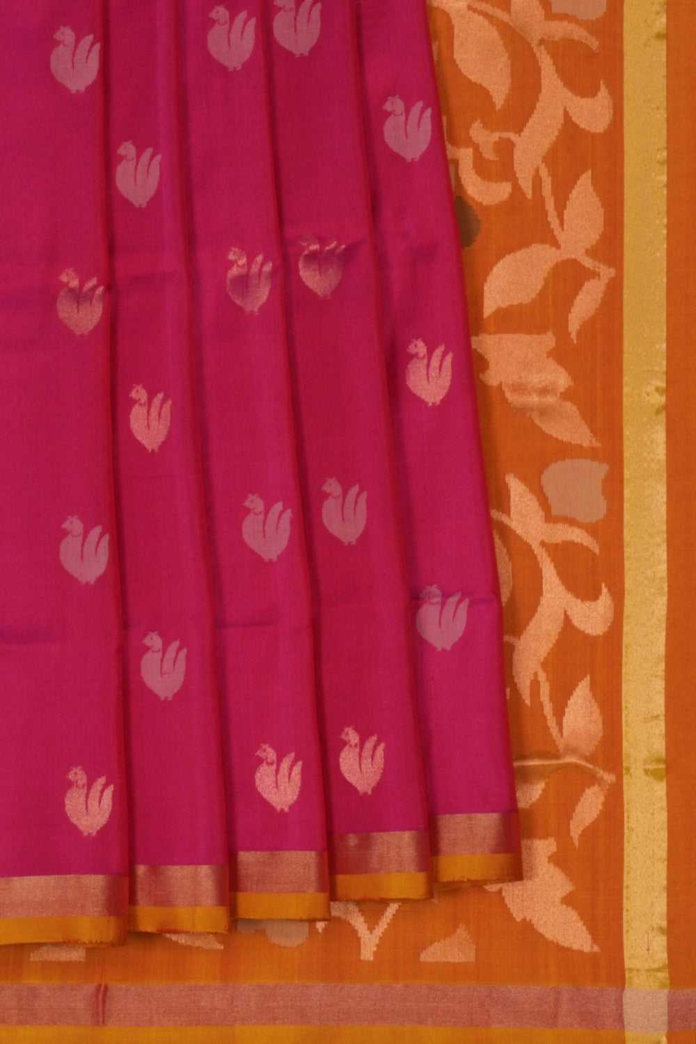 Image of Uppada Pink Silk Saree
