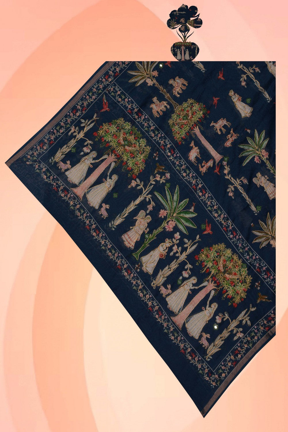 Image of Chanderi Embroidery Dupatta