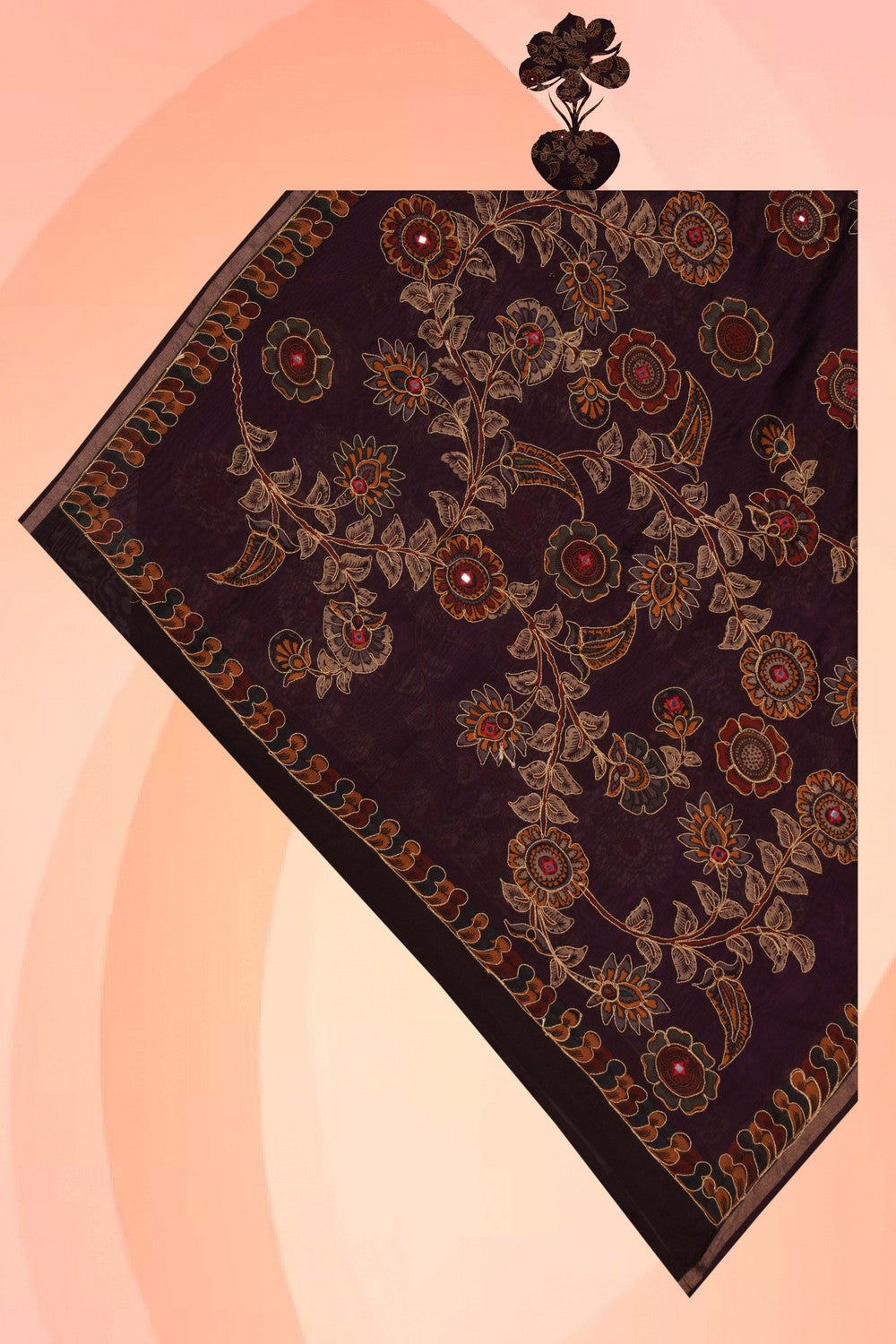 Image of Chanderi Embroidery Dupatta