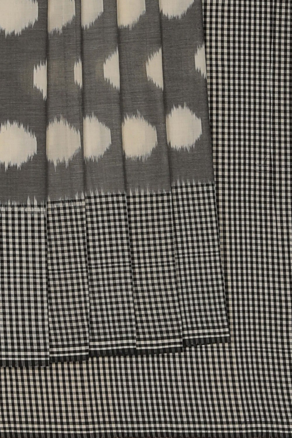 Pochampally Ikat Cotton Grey Saree