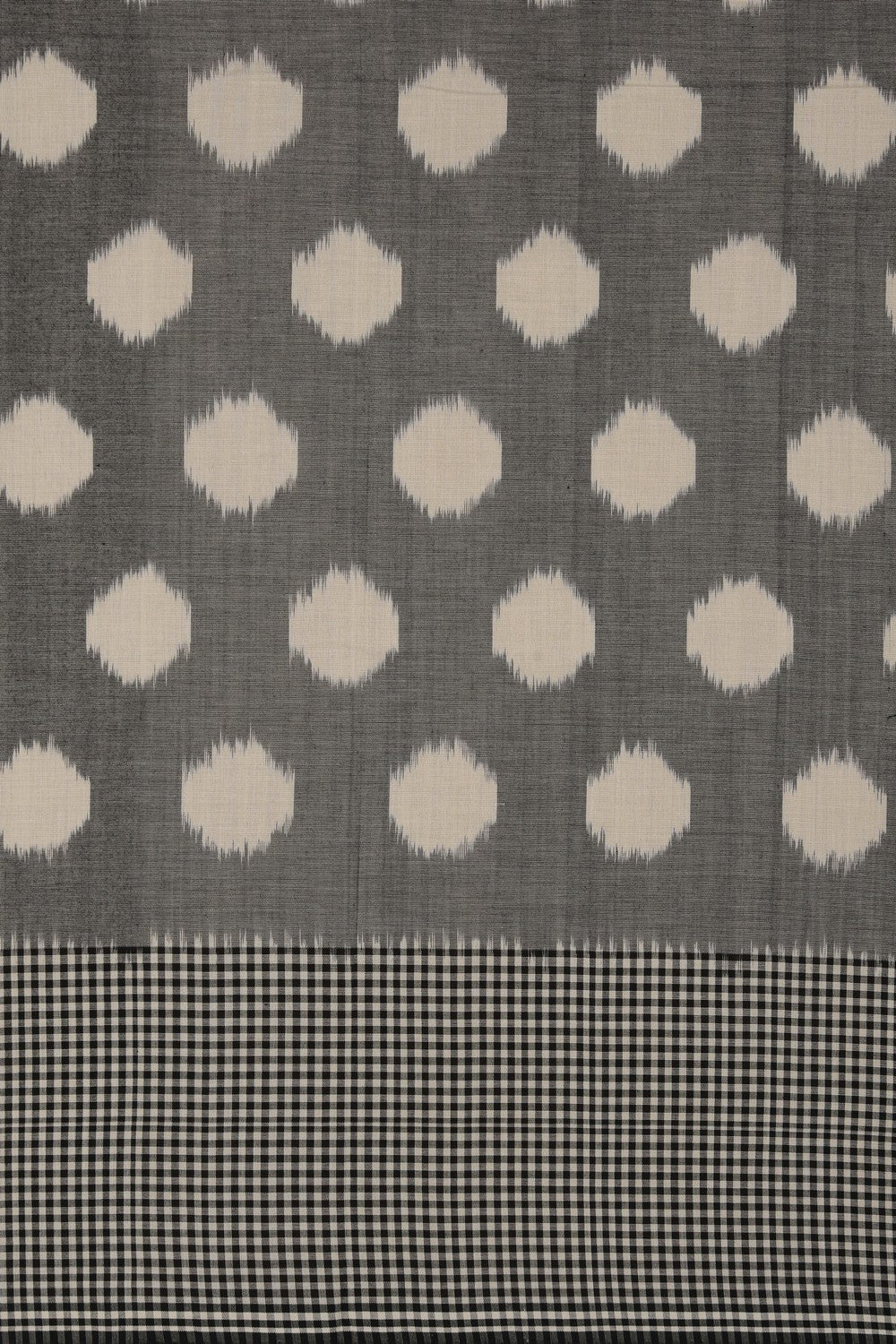 Pochampally Ikat Cotton Grey Saree