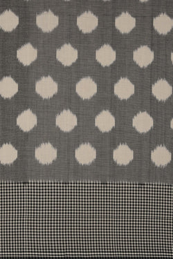 Image of Pochampally Ikat Cotton Grey Saree