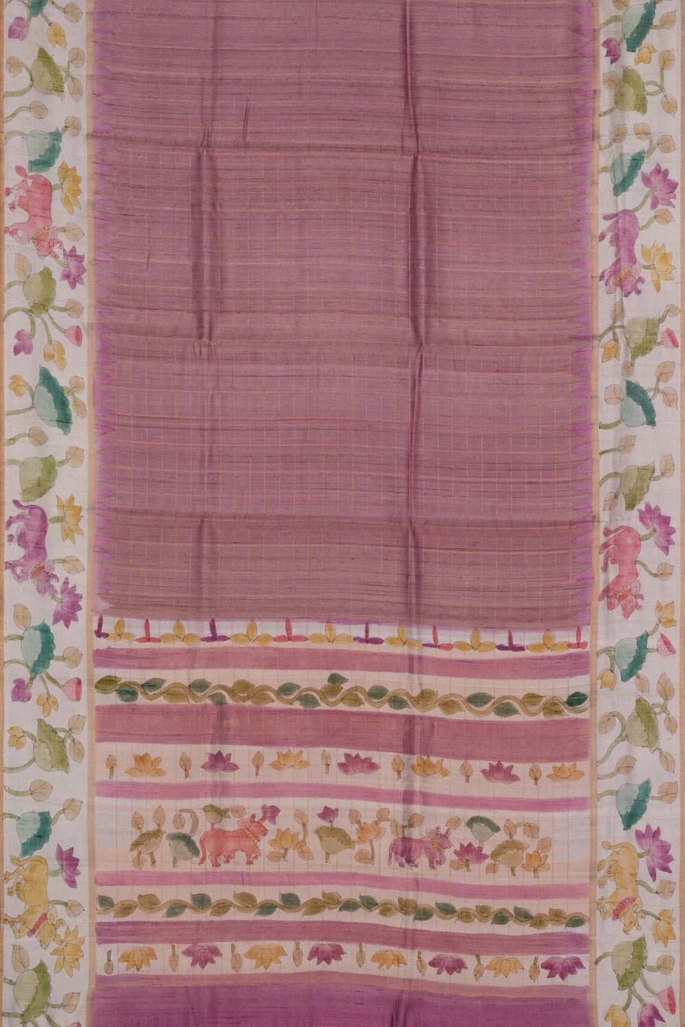 Image of A Pichwai Art Dupion Saree