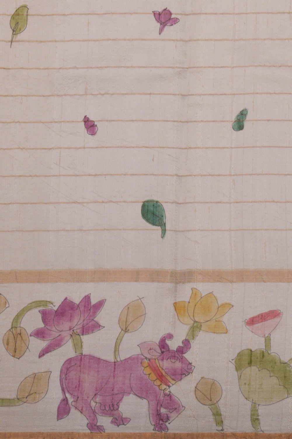 Image of A Pichwai Art Dupion Saree