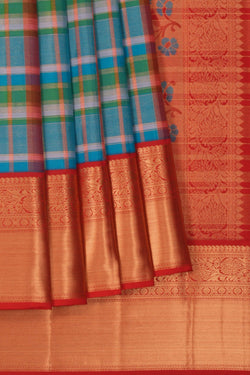 Image of A Kattam Pattern Pattu Saree