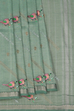 Image of Mangalgiri Silk Embroidery Saree
