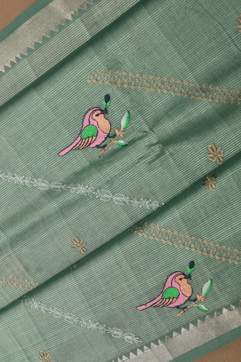 Mangalgiri Silk Embroidery Saree