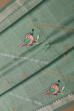 Image of Mangalgiri Silk Embroidery Saree