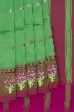 Image of Mangalgiri Silk Embroidery Saree