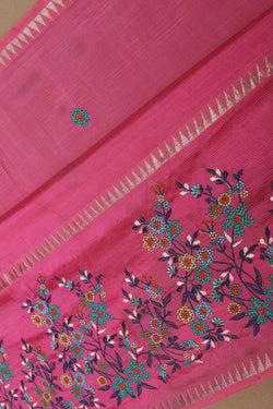 Image of Mangalgiri Silk Embroidery Saree