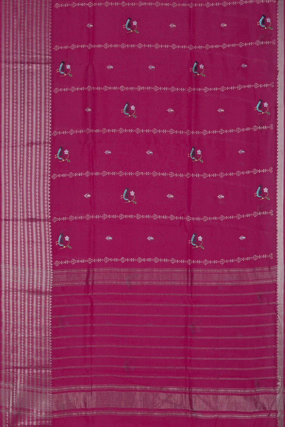 Image of Mangalgiri Silk Embroidery Saree