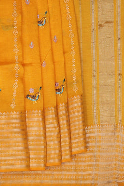 Image of Mangalgiri Silk Embroidery Saree