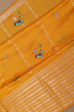 Image of Mangalgiri Silk Embroidery Saree
