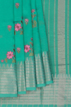 Image of Mangalgiri Silk Embroidery Saree