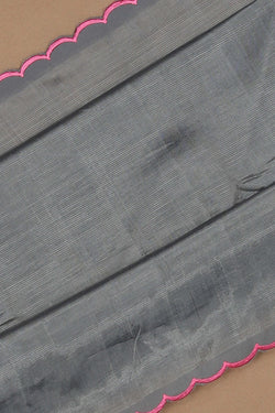 Image of Mangalgiri Silk Grey Saree