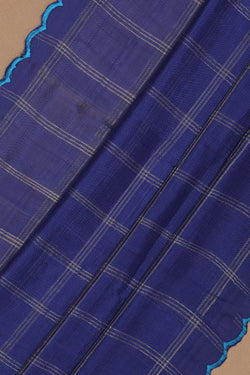 Image of Mangalgiri Silk Indigo Blue Saree