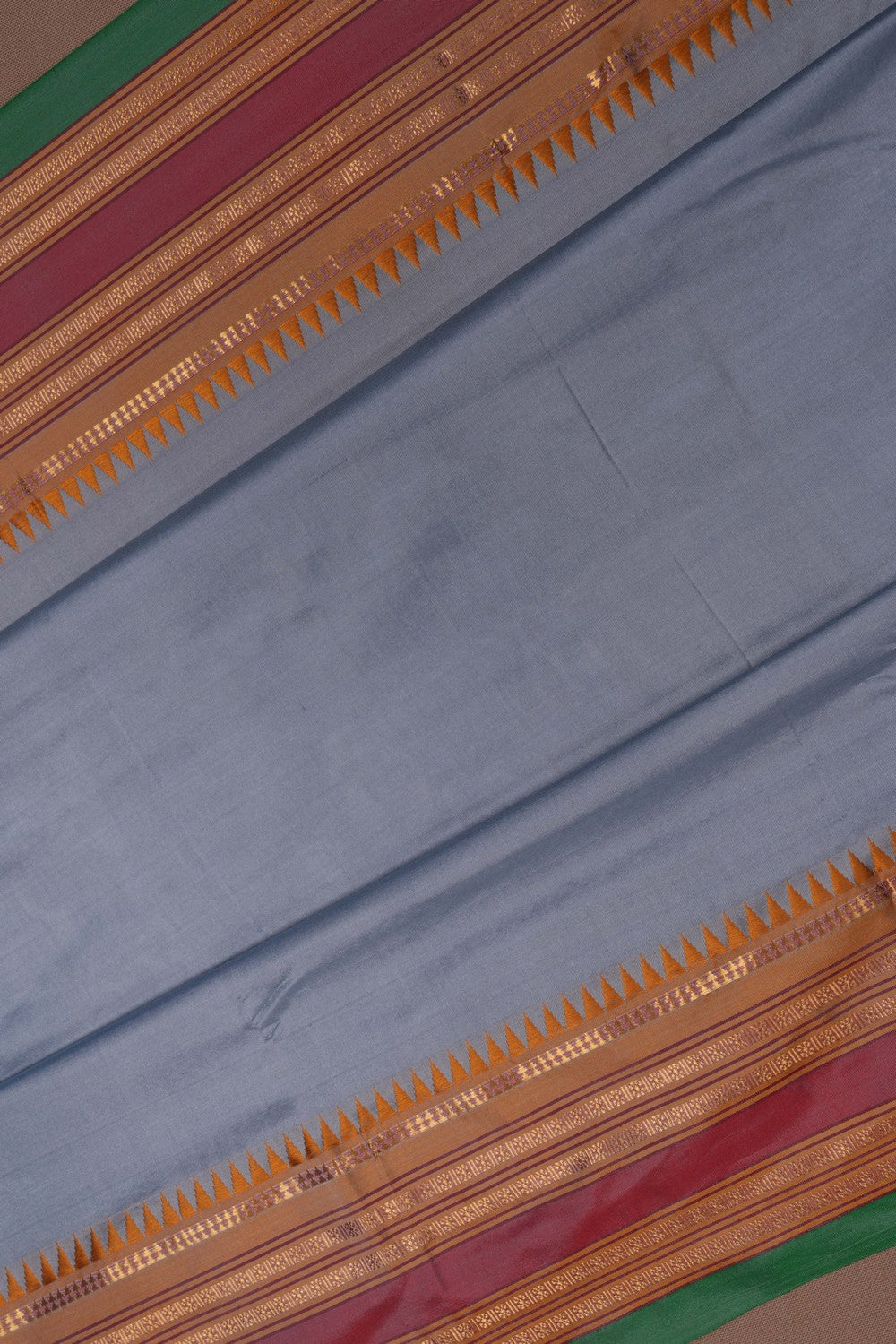 Image of Narayanpet Pure Silk Grey Saree