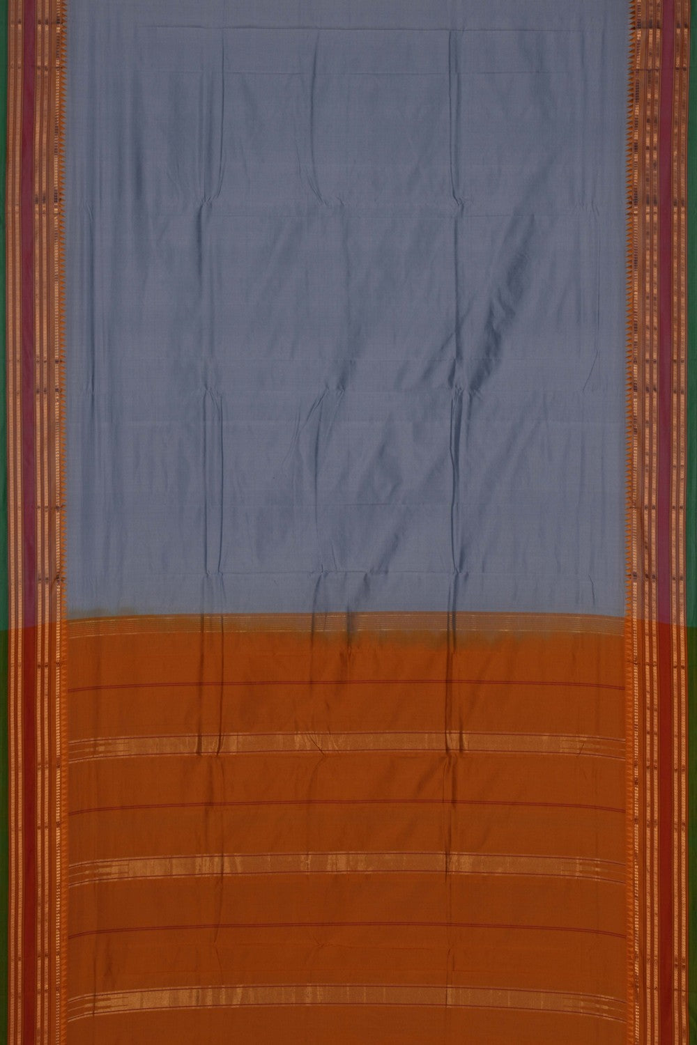 Image of Narayanpet Pure Silk Grey Saree