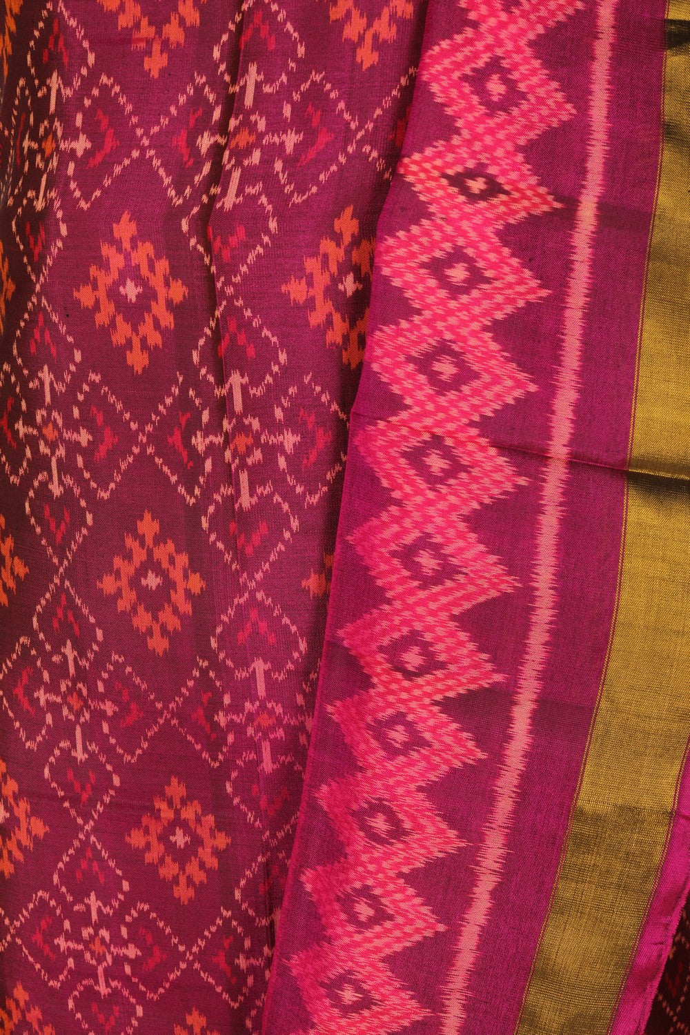 Image of Rajkot Patola Silk Unstitched Suit With Dupatta (3 Pcs Set)