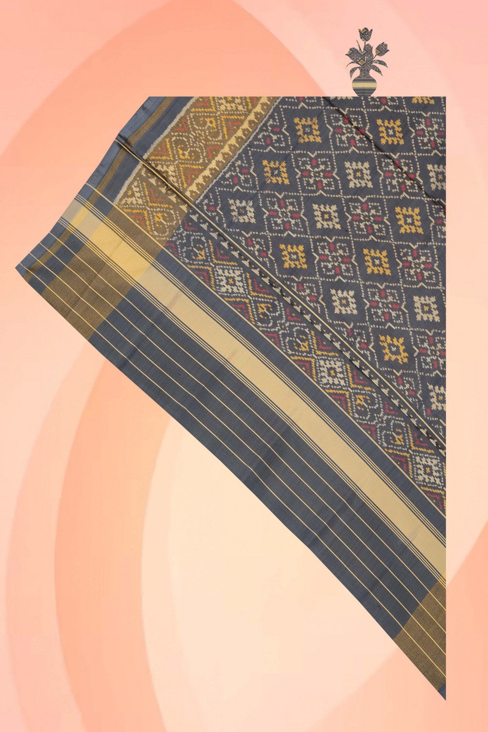 Image of Rajkot Patola Grey Dupatta