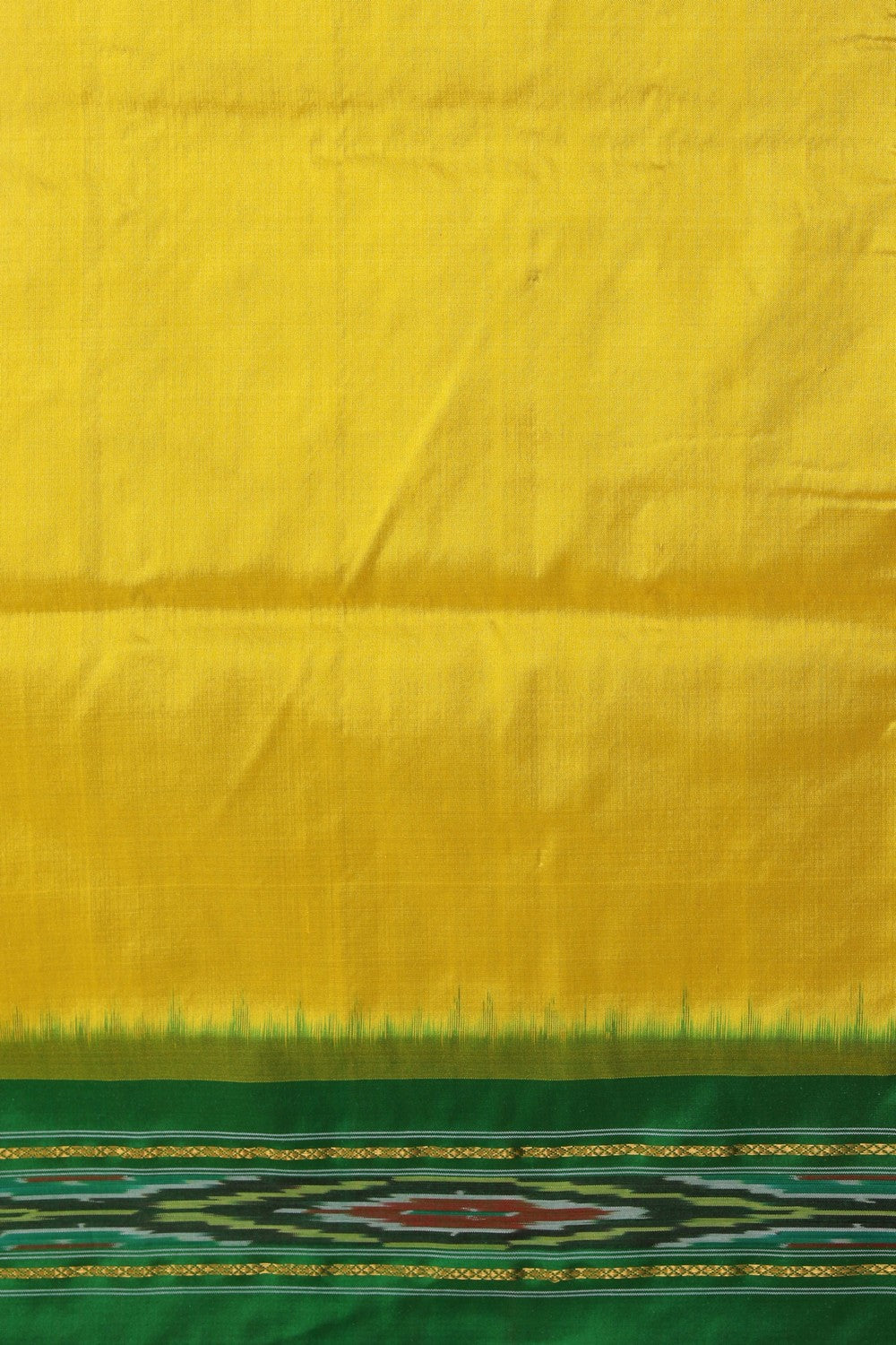 Pochampally Ikat Silk Yellow Saree