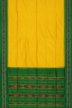Image of Pochampally Ikat Silk Yellow Saree