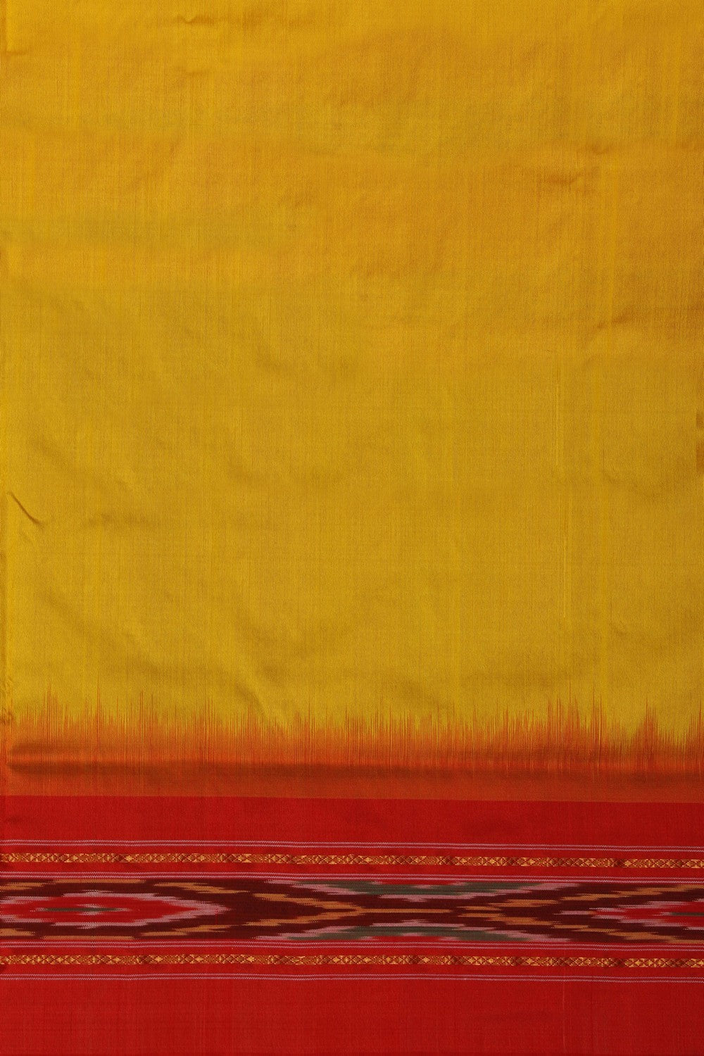 Pochampally Ikat Silk Yellow Saree