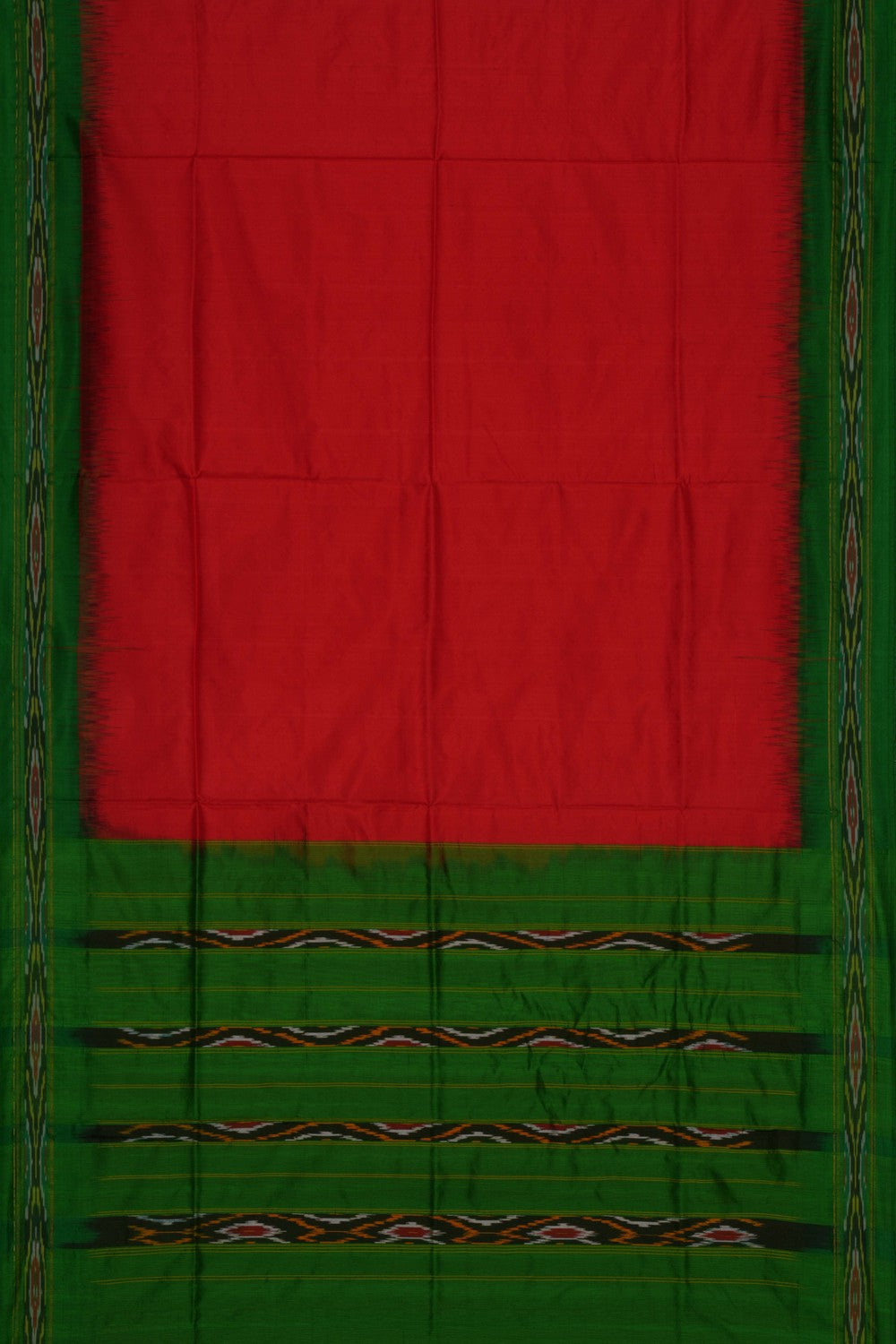 Pochampally Ikat Silk Red Saree