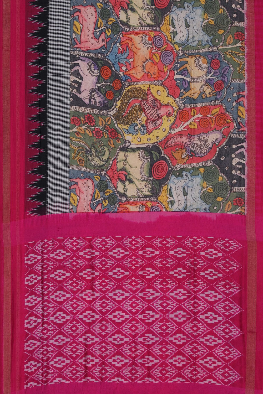A Pochampally Kalamkari printed saree