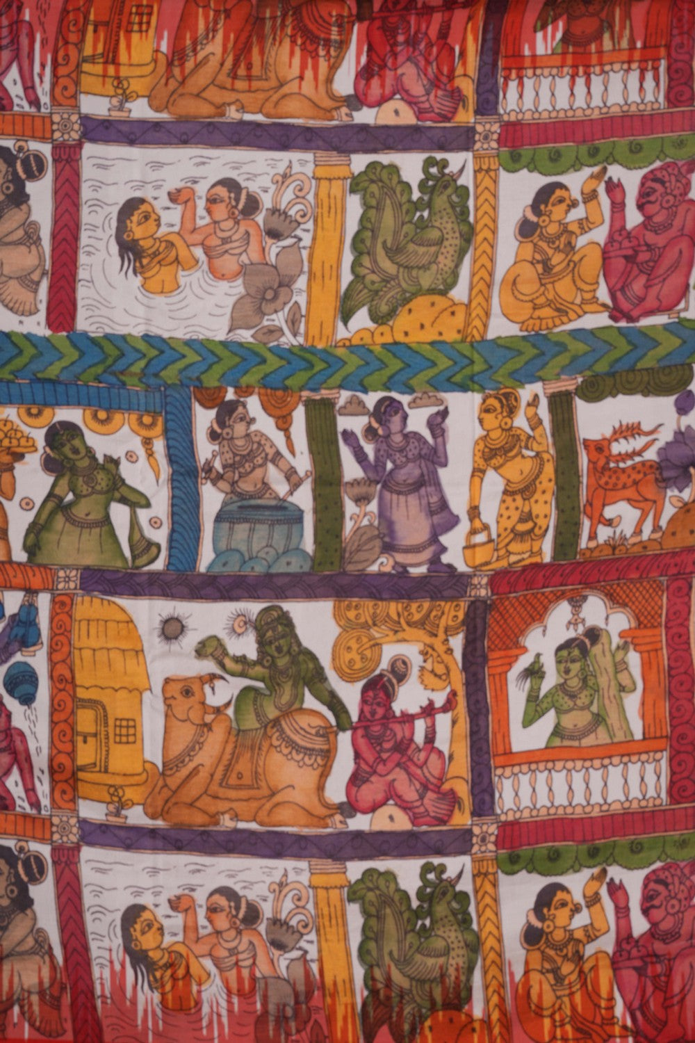Image of A Pochampally Kalamkari printed saree