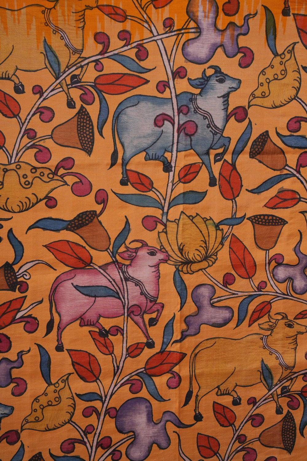 Image of A Pochampally Kalamkari printed saree