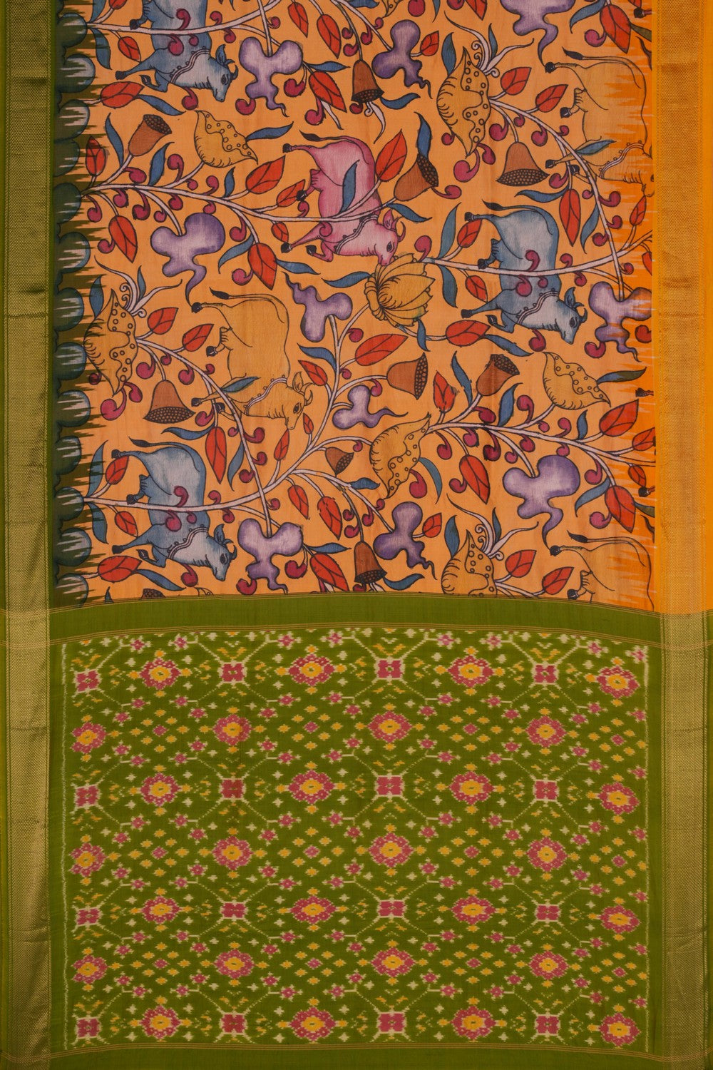 Image of A Pochampally Kalamkari printed saree