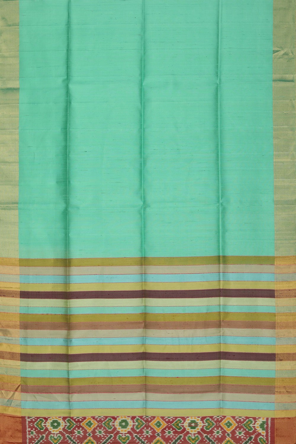 A Dupion silk saree with an Ikat pallu