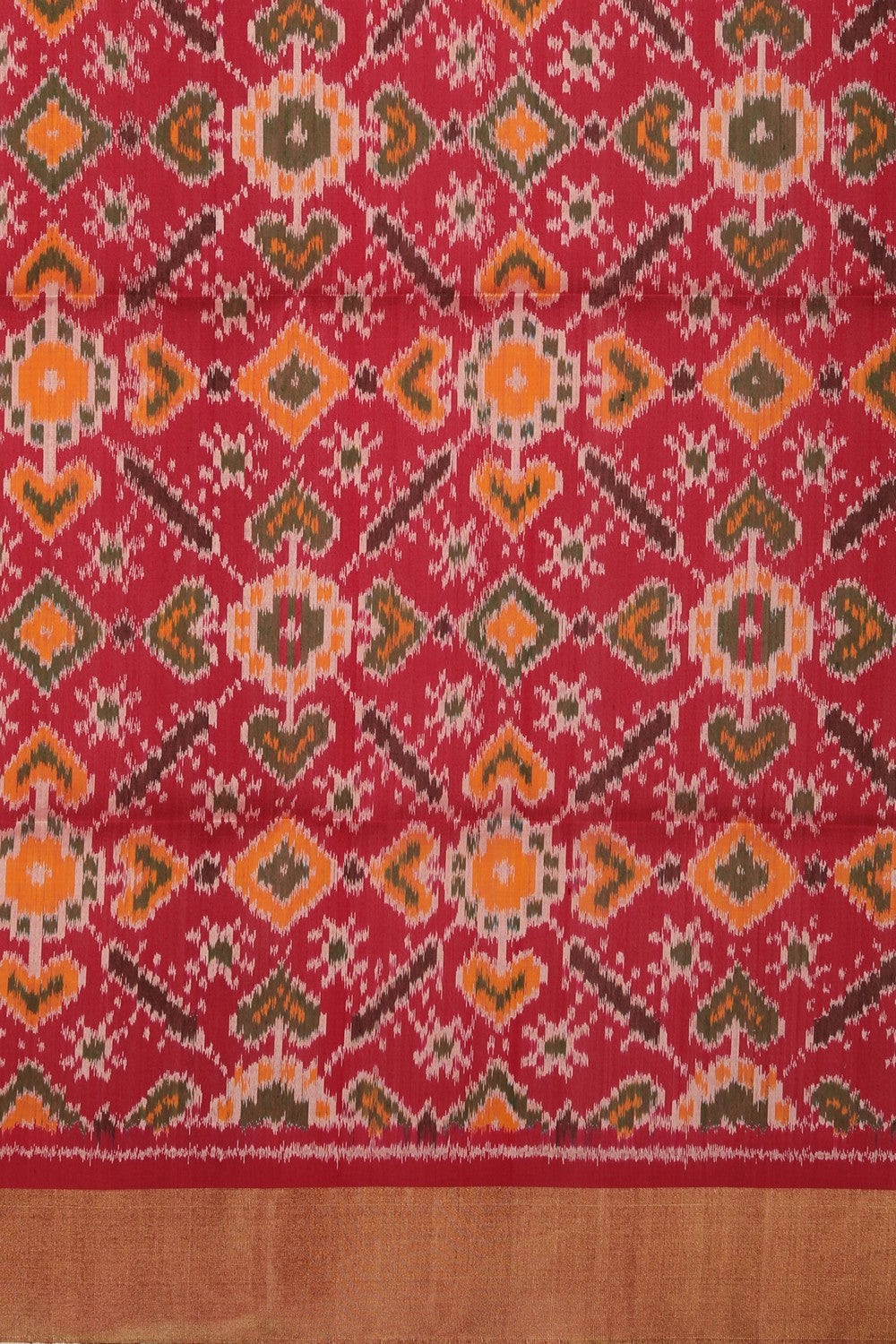 A Dupion silk saree with an Ikat pallu