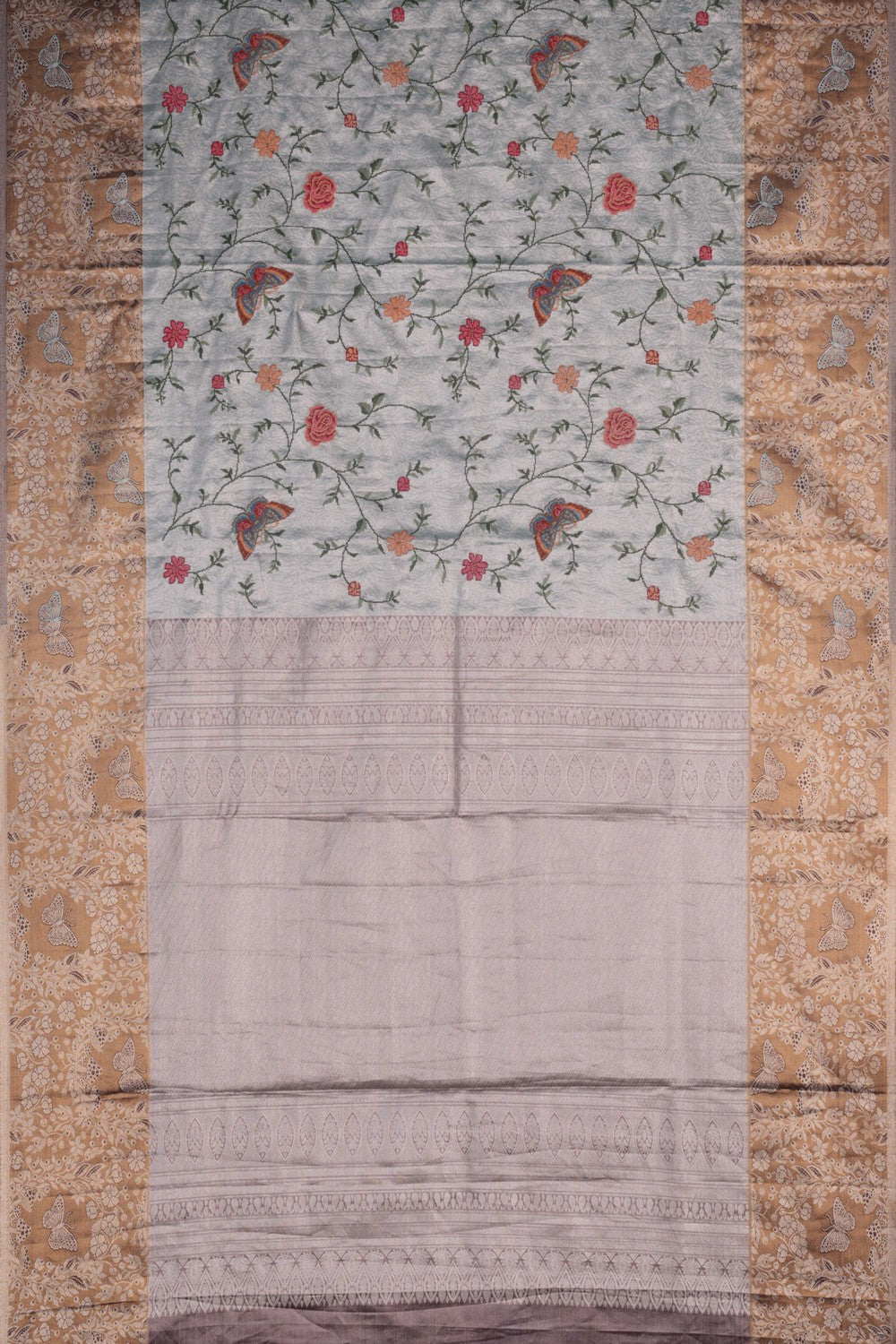 Image of A Beautiful Tissue Brocade Embroidery Saree