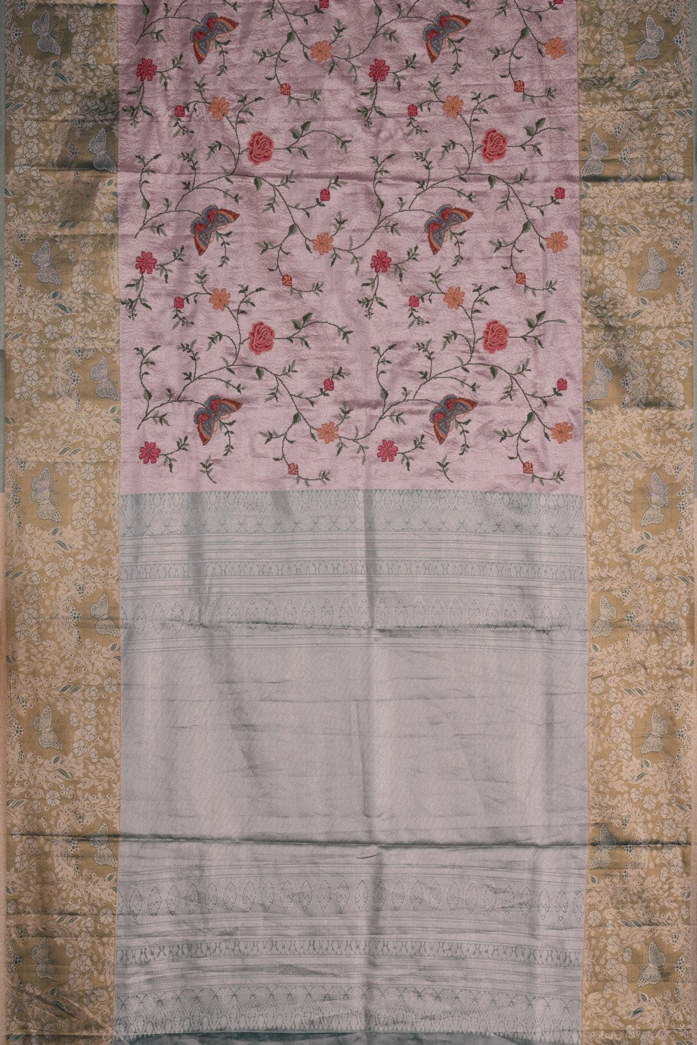 Image of A Beautiful Tissue Brocade Embroidery Saree