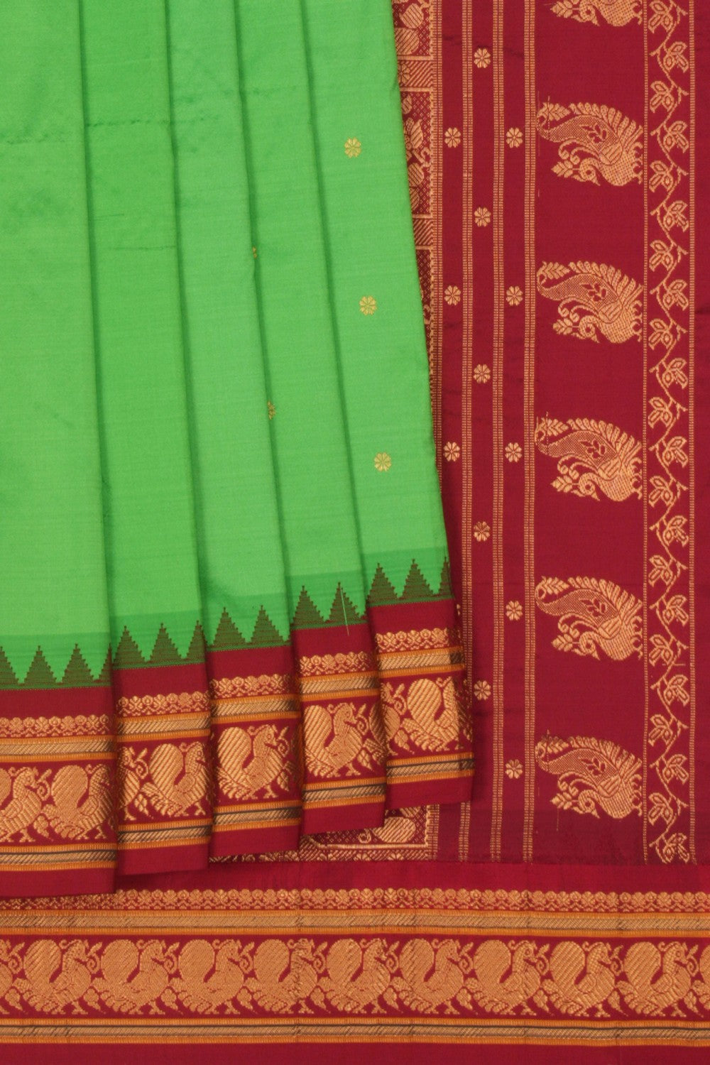Image of Narayanpet Silk Green Saree
