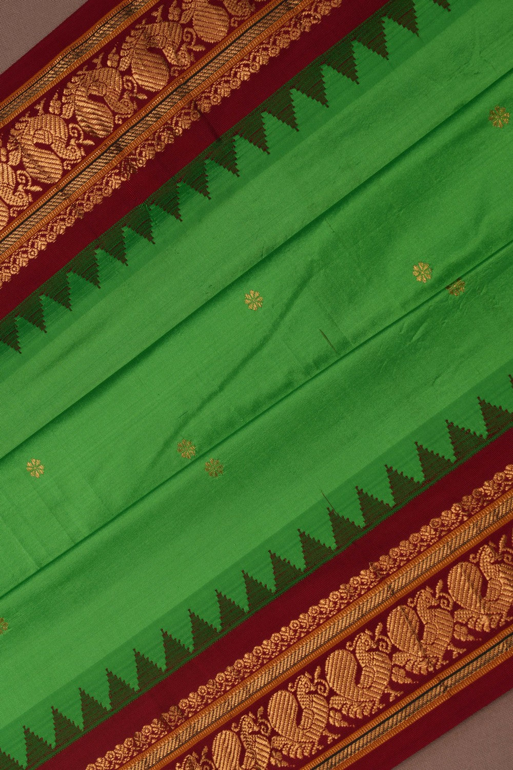Image of Narayanpet Silk Green Saree