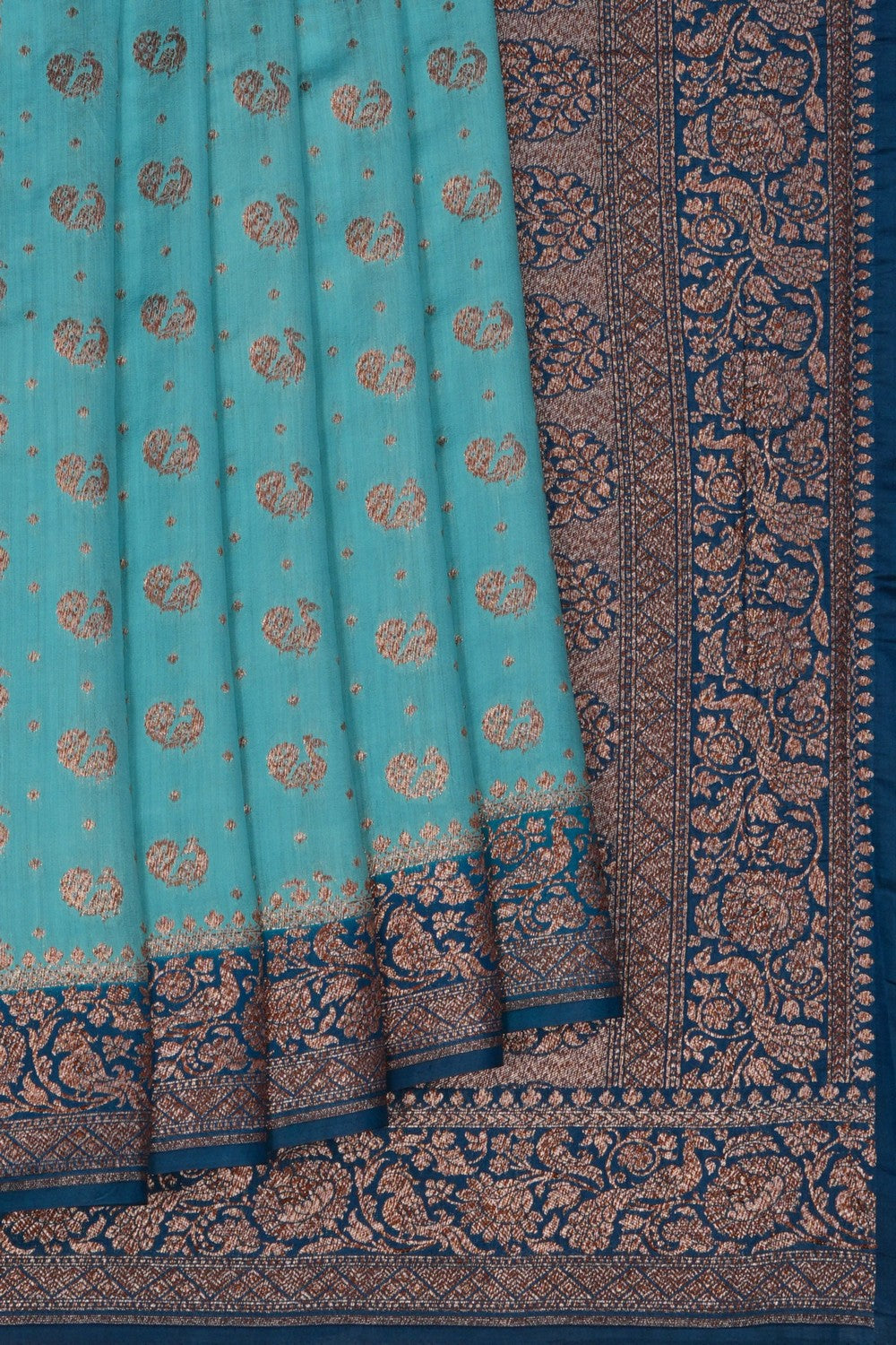 Image of Banarasi Dupion Silk Sky Blue Saree