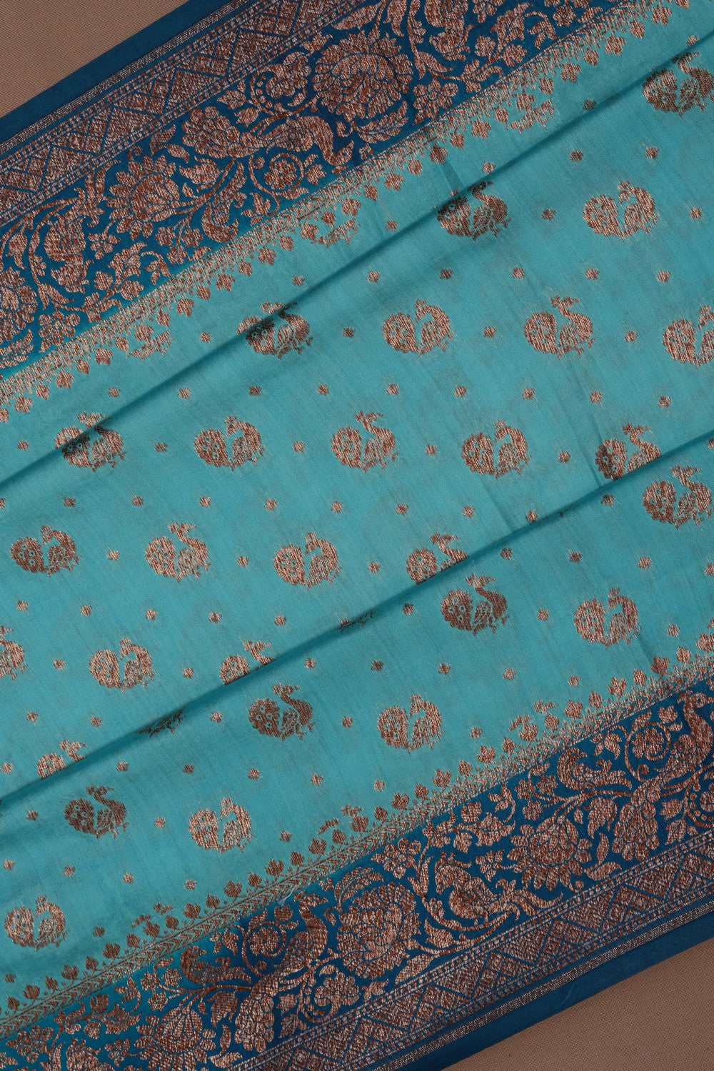 Image of Banarasi Dupion Silk Sky Blue Saree