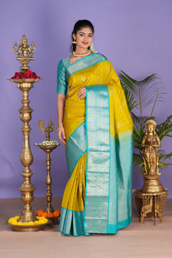 Image of Spring Green South Silk Saree