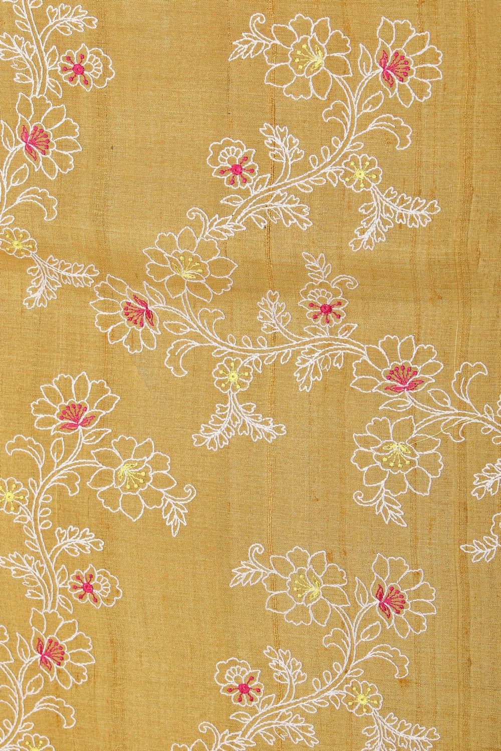 A Beautiful Tussar Silk Embroidery Saree