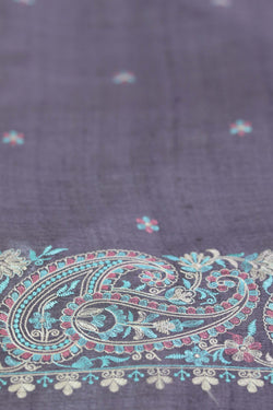 Image of A Beautiful Tussar Silk Embroidery Saree