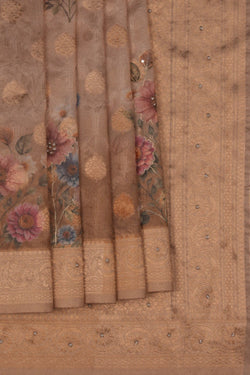Image of A Tissue-Printed Embroidery Saree