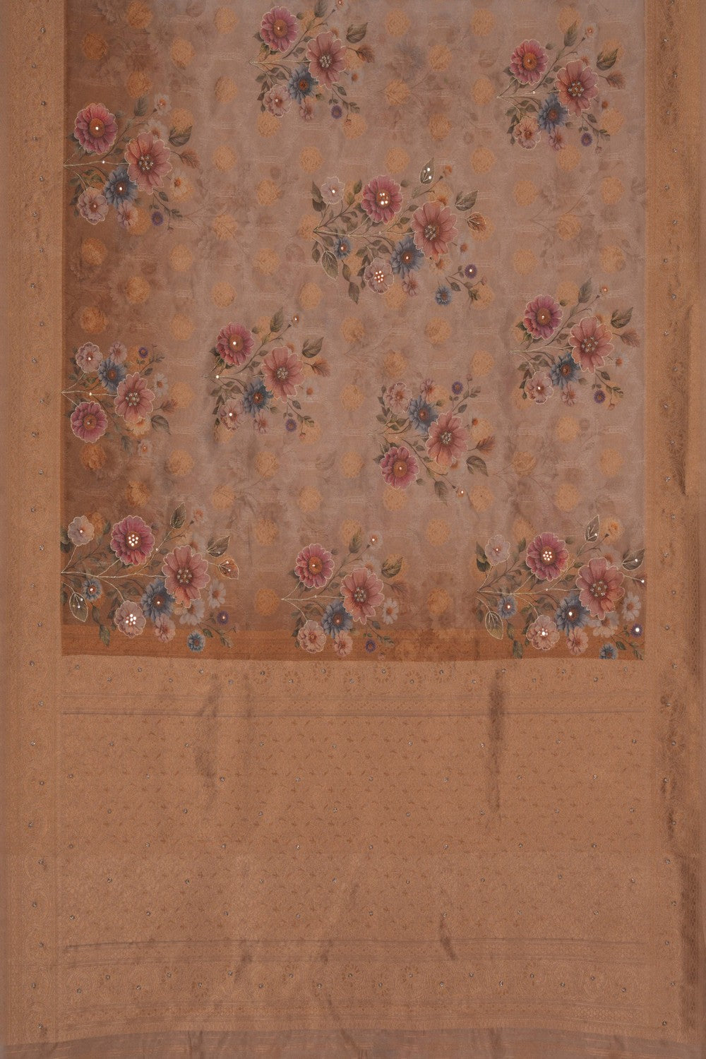 A Tissue-Printed Embroidery Saree