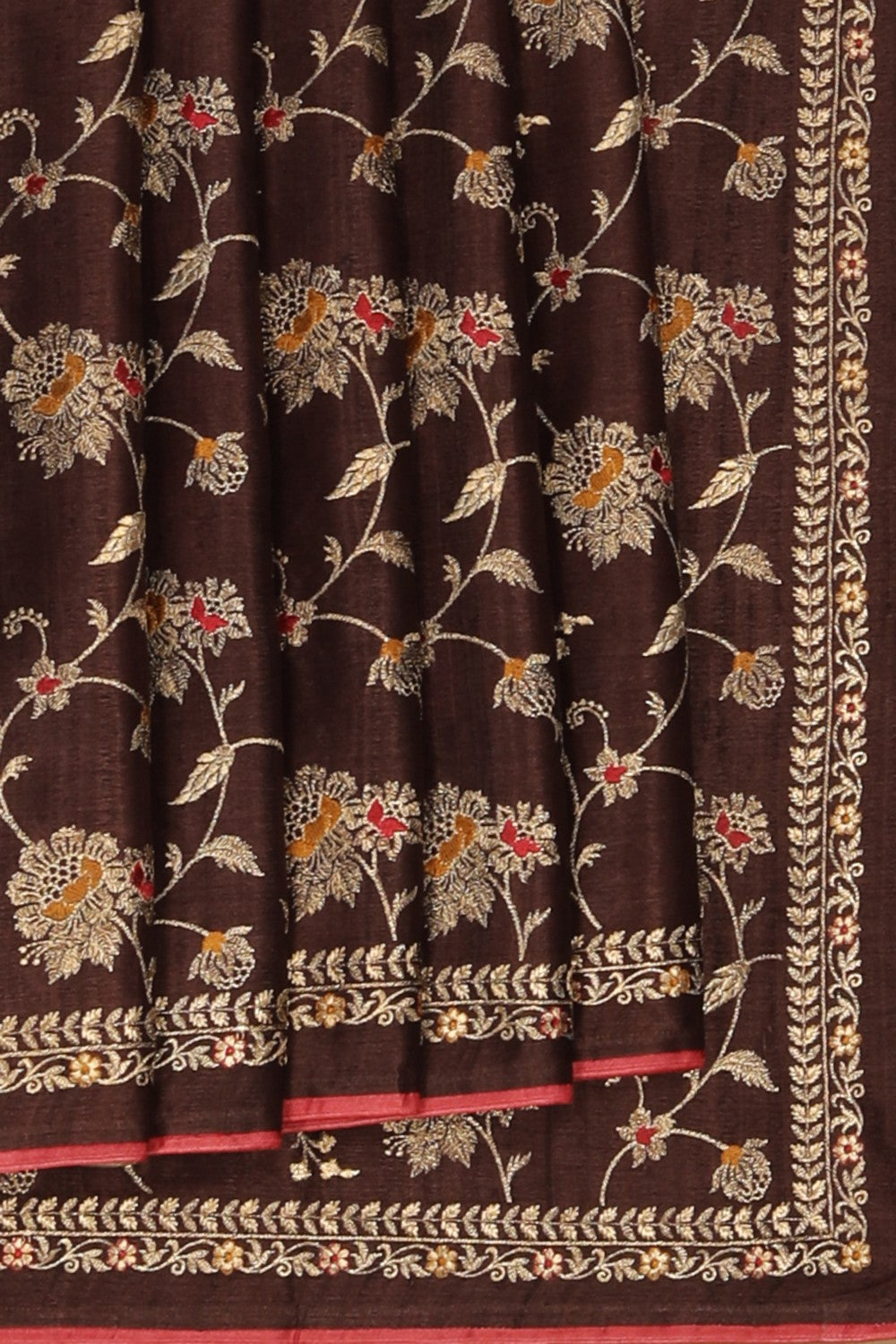 Image of Tussar Embroidery Saree