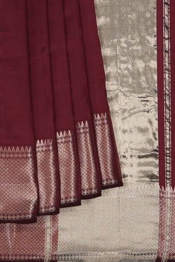 Image of Mangalgiri Silk Maroon Saree